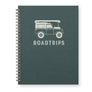 Roadtrips Journal: Lined Notebook: Forest Green | White Ink