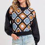 CROCHET PATCHWORK KNIT SWEATER