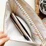 Emily Lex Canvas zipper pouch "make pretty things" gingham