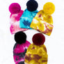 Tie Dye Knitted Fur Pom Beanie