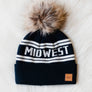 Navy & Off White Midwest Pom Hat