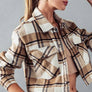 BELLA SNAP BUTTON PLAID CROP JACKET