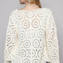 POL- Long sleeve V-neck crochet knitted cardigan
