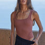 Seamless Ribbed Double-Layered Square Neck Body Suit - Sleek, Sculpted & Stylish