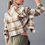 BELLA SNAP BUTTON PLAID CROP JACKET