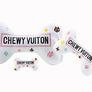 White Chewy Vuiton Bones Squeaker Dog Toy: XL
