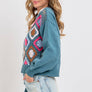 CROCHET PATCHWORK KNIT SWEATER