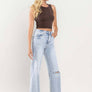 90'S VINTAGE SUPER HIGH RISE FLARE JEANS V3217: TENDER / 26