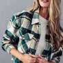 BELLA SNAP BUTTON PLAID CROP JACKET