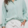 Urban Daisy All the Stripes Shirt- Striped Button Down