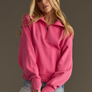 Bright Pink Quarter Zip Sweatshirt