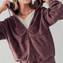 EMILY OVERSIZED VINTAGE ZIP UP HOODIE: GREEN