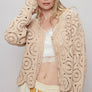POL- Long sleeve V-neck crochet knitted cardigan