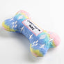 Pink Ombre Chewy Vuiton Bone Squeaker Dog Toy: Large