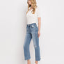 HIGH RISE DISTRESSED HEM CROP STRAIGHT JEANS BLINK / 29