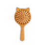Kitten shape bamboo hair brush for girls