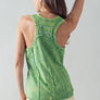 WASHED LOOSE FIT RACERBACK V-NECK TANK TOP: IVORY / S-2/M-2/L-2