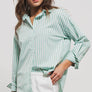 Urban Daisy All the Stripes Shirt- Striped Button Down