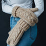 Taupe Cable Knit Mittens