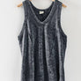 WASHED LOOSE FIT RACERBACK V-NECK TANK TOP: IVORY / S-2/M-2/L-2