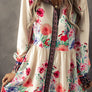 LDC Floral Print Buttoned High Waist Shirt Mini Dress