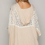 POL- V-neck floral print multi color peace patch top