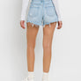 HIGH RISE DISTRESSED HEM A LINE SHORTS T6316: TANA RIVER / L