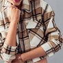BELLA SNAP BUTTON PLAID CROP JACKET