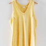 WASHED LOOSE FIT RACERBACK V-NECK TANK TOP: IVORY / S-2/M-2/L-2