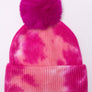 Tie Dye Knitted Fur Pom Beanie