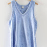 WASHED LOOSE FIT RACERBACK V-NECK TANK TOP: IVORY / S-2/M-2/L-2