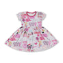 Taylor Swift Pink Flutter Sleeve Dress - Swiftie Girls Twirl Dress