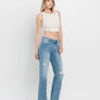 Vervet Kendyl Dad Jeans HIGH RISE DISTRESSED SLIM WIDE JEANS