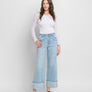 SUPER HIGH RISE CUFFED BAGGY WIDE JEANS T6515