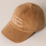 Mom Mama Mother Embroidered Corduroy Baseball Cap