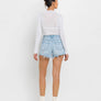HIGH RISE DISTRESSED HEM A LINE SHORTS T6316: TANA RIVER / L