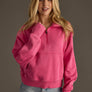 Bright Pink Quarter Zip Sweatshirt