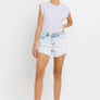 HIGH RISE DISTRESSED SHORTS V2810: MIRACULOUS / L