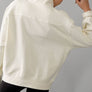 MINERAL WASHED SNAP BUTTON MOCK NECK SWEATSHIRT: MELON