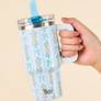 Darling Effect 40 oz Lifestyle Flip Straw Tumbler- Oh So Fancy Blue