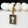 Hollow Cross Charm, Gold, Charm Bar | Charm Necklace