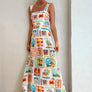 Maxi dress&graffiti print