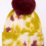 Tie Dye Knitted Fur Pom Beanie
