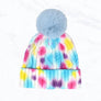 Tie dye Multi Color Fur Pom Beanie