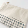 Emily Lex Canvas zipper pouch "make pretty things" gingham