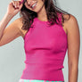 CASUAL FITTED RIB TANK TOP: BLACK / S-2/M-2/L-2
