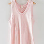 WASHED LOOSE FIT RACERBACK V-NECK TANK TOP: IVORY / S-2/M-2/L-2