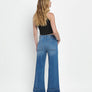 HIGH RISE DOUBLE CUFFED BAGGY WIDE JEANS V3589