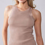 CASUAL FITTED RIB TANK TOP: BLACK / S-2/M-2/L-2