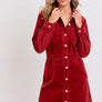 CORDUROY CASUAL TIMELESS MINI DRESS